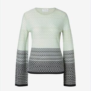 Malina Green and Black Patterned knit Sweater top size S